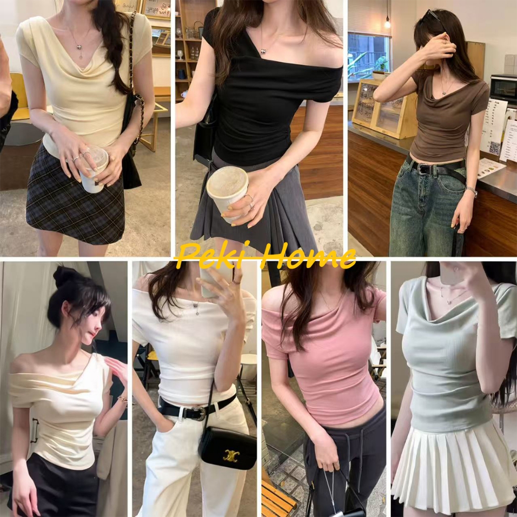 เสื้อยืดแขนสั้นดีไซน์เก๋ สไตล์มินิมอล ใส่สบายสำหรับฤดูร้อน