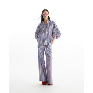 The SRT X14 (TPN241) Striped Wide-leg Pants - กางเกงขายาวผ้า…