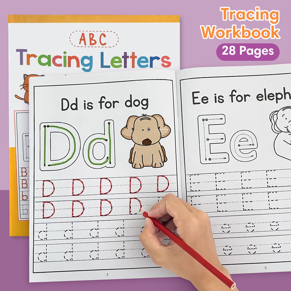 26 Letters Educational Workbook for Kids Preschool Handwriting English A-Z Alphabet Coloring Practice Book