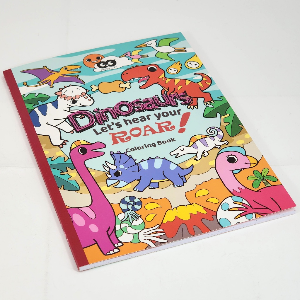 Dinosaurs Let’s Hear Your Roar! Coloring Book สมุดระบายสีชุดไดโนเสาร์ กระดาษหนา ลายเส้นน่ารัก