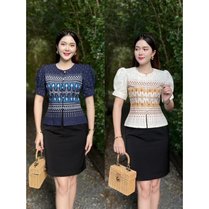 เสื้อผ๔หฯงเาเอผ้าไทยงานผ้าฝ้ายเนื้อรุ่มใส่สบายกะดุมมุขแขนตุ้กตาน่ารักผ้าไม่หดสีไม่ตกทรงสวยเข้ารูป