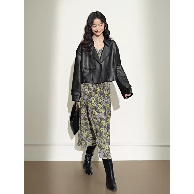 แจ็คเก็ตหนัง เท่มากๆๆ แบรนด์ kouse ราคาเต็ม 3,450 ของแท้จากโคเรียค่า ไซส์ S