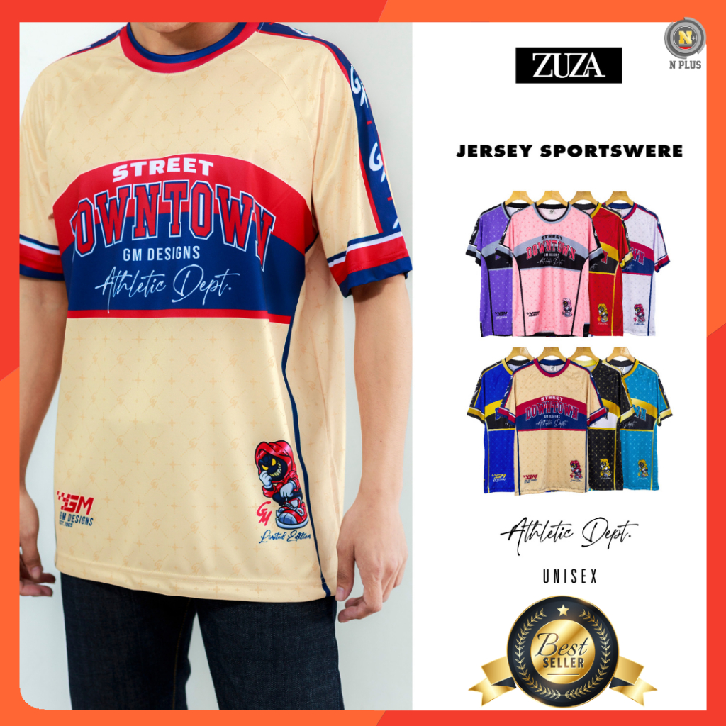 [พร้อมส่งจากไทย] namsap ZUZA DownTown เสื้อยืดกีฬาแฟชั่น Unisex ผ้าไมโครฯเรียบ งานพิมพ์ลายซิบเลเมชั่น ใส่ได้ทั้งหญิงชาย