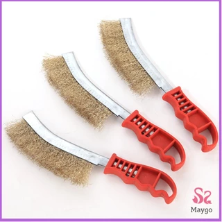 3PCS แปรงลวดทองเหลือง ขัดปัดสนิม ด้ามพลาสติก ​Wire Brush