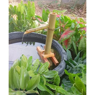 กระบอกน้ำไหลไม้ไผ่🌿ไม่รวมปั้ม แต่งสวน จัดบ่อ สูง 30 กว้าง 20 ซ.ม.👌