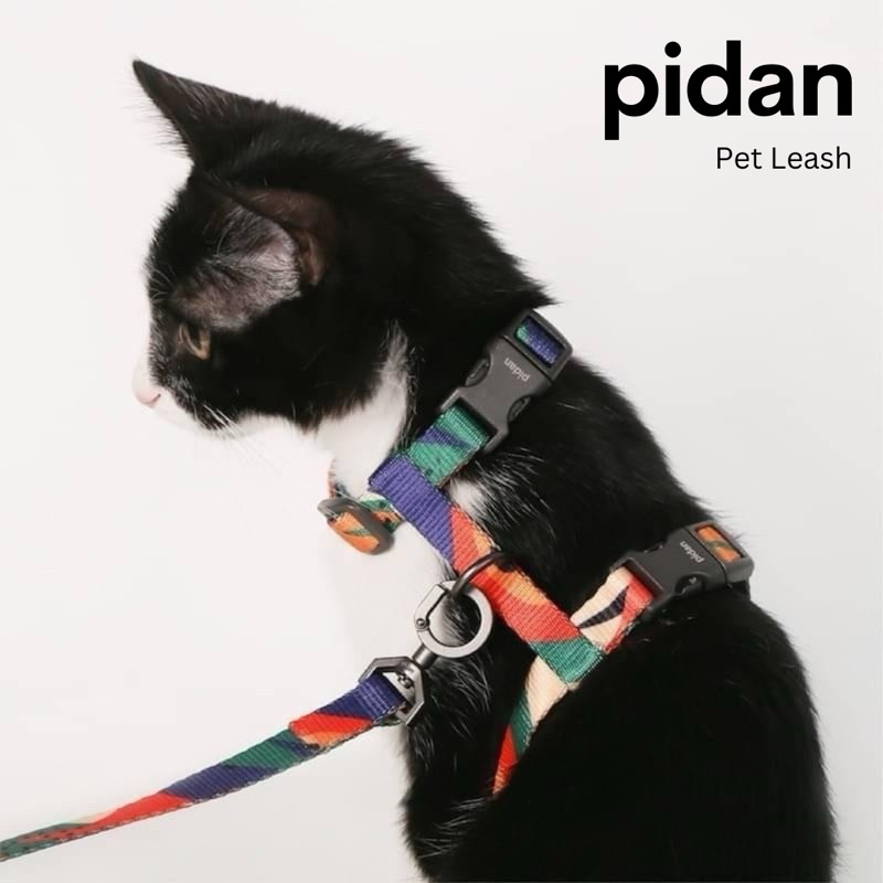 [ พร้อมส่ง  ‍⬛] pidan สายจูงพร้อมสายรัดอกสำหรับแมวและสุนัขพันธุ์เล็ก แข็งแรง ทนทาน ยาว 1.2 เมตร