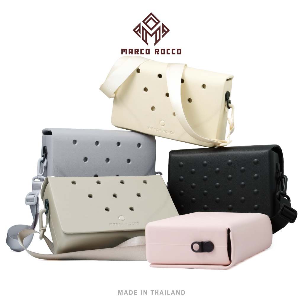 Marco Rocco crossbody bag ผู้หญิง กระเป๋าสะพายผญ เบาและทนทาน วัสดุ EVA แบบกันน้ำ ทำความสะอาดง่าย ลำลอง แฟชั่น BR3006