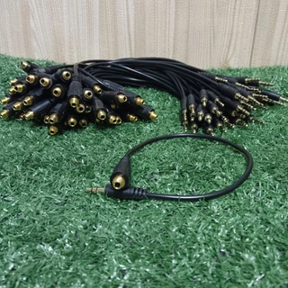 สายสัญญาณเสียง 3.5 มม.ตัวผู้-ตัวเมีย สายaux 3.5 มม ยาว 30ซม. มีหัวตรง สีเงิน สีทอง สเตอริโอpj392