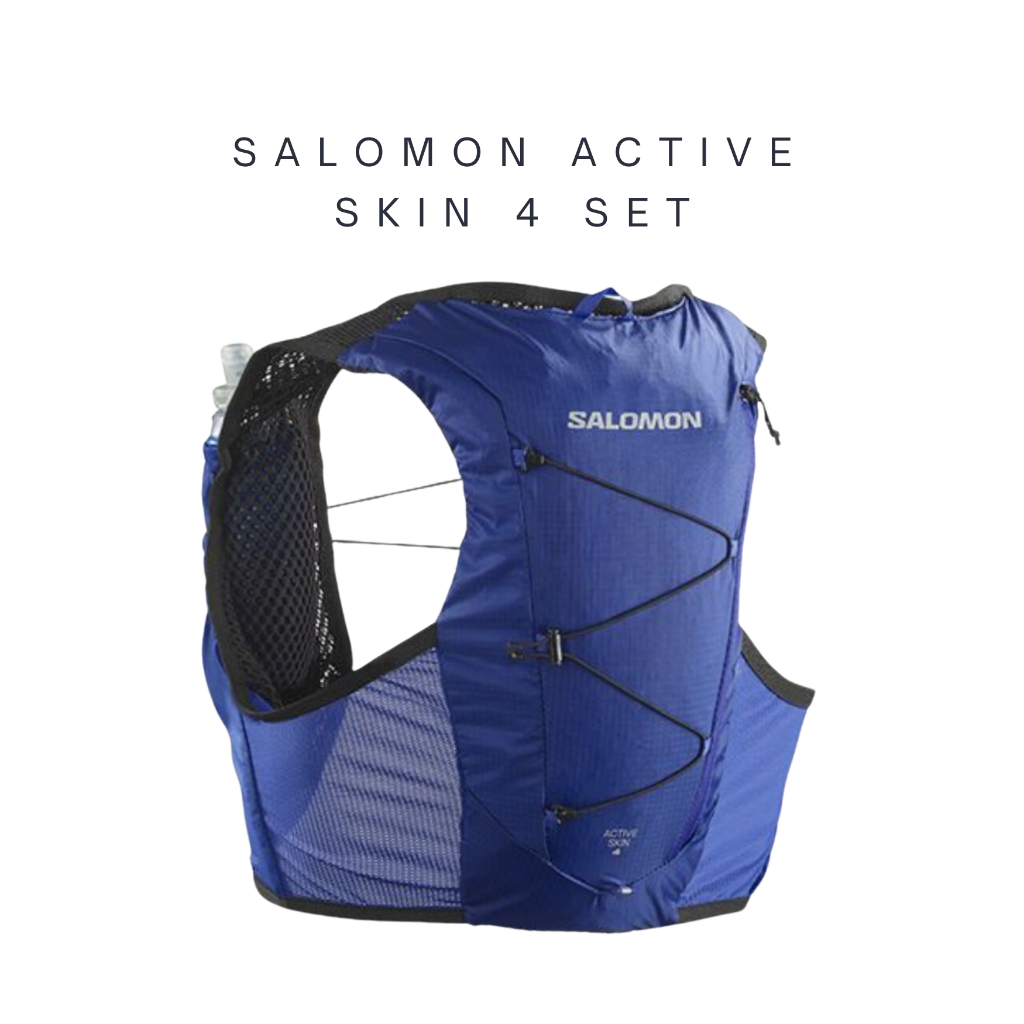 ⭐ e-Tax ⭐ ⭐ e-Tax ⭐ [พร้อมส่ง] SALOMON ACTIVE SKIN 4 SET BLUE LC2012500 เป้น้ำวิ่งเทรลรวมขวดน้ำ