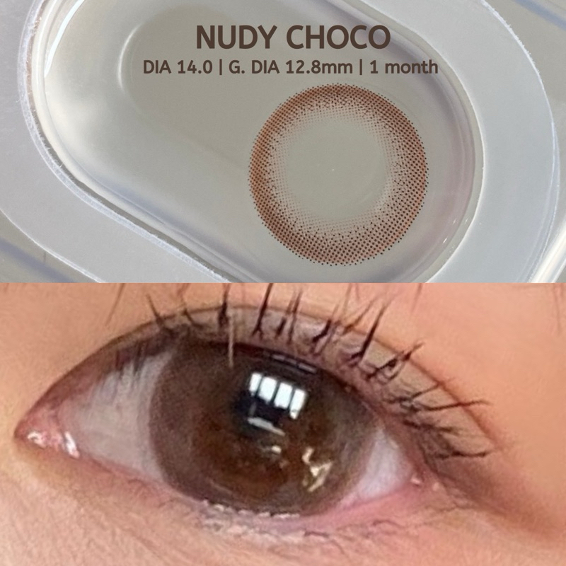 รุ่น Nudy Choco DIA 14.0 G.DIA 12.7 WATER 38 % คอนแทคเลนส์ รายเดือน ซารัง