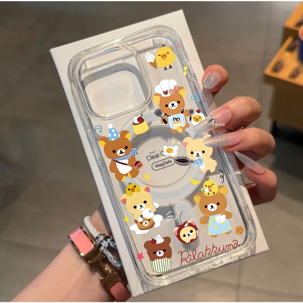เคส ชาร์ตได้ เคสใส ลายการ์ตูน น่ารัก สำหรับiPhone 16 16Pro 16Promax 11,12,13,14,15 Pro Plus Promax Xr Xs Max เคสแม่เหล็ก