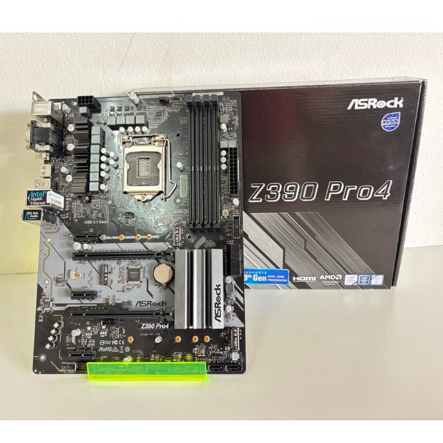1151V2 ASROCK Z390 PRO4 พร้อมฝาหลัง ครบกล่อง
