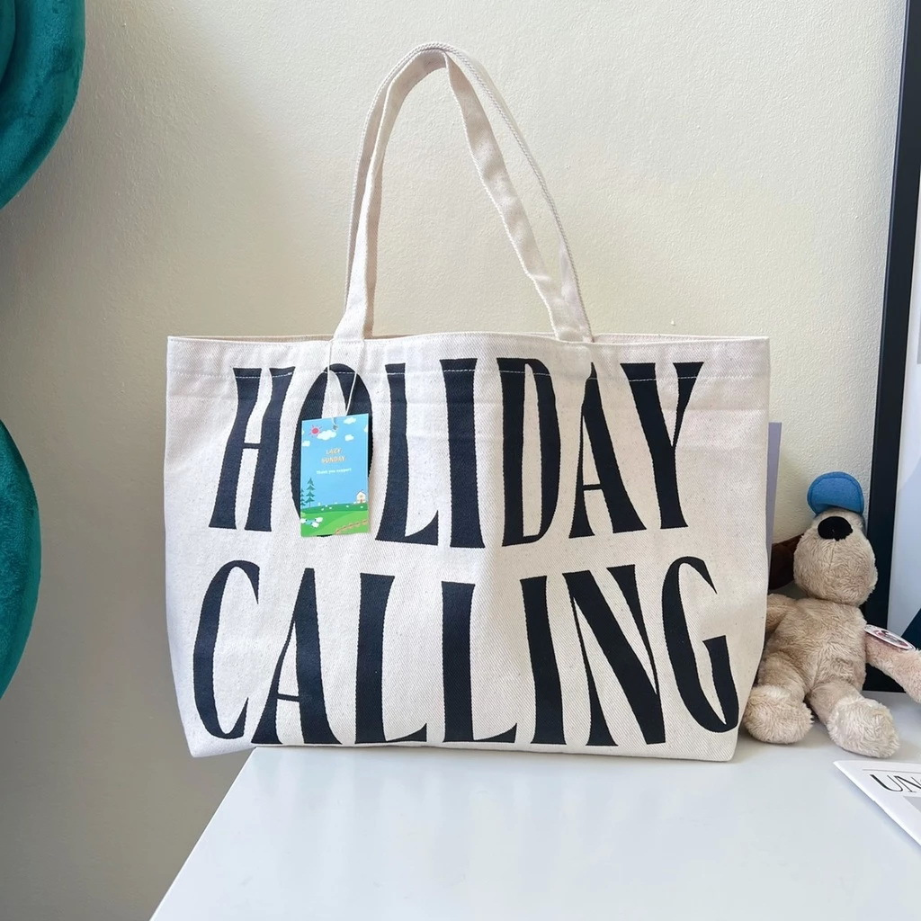 TOTE BAG ลายใหม่ แถมช่องเล็กใส่เหรียญในตัว Lazy sunday