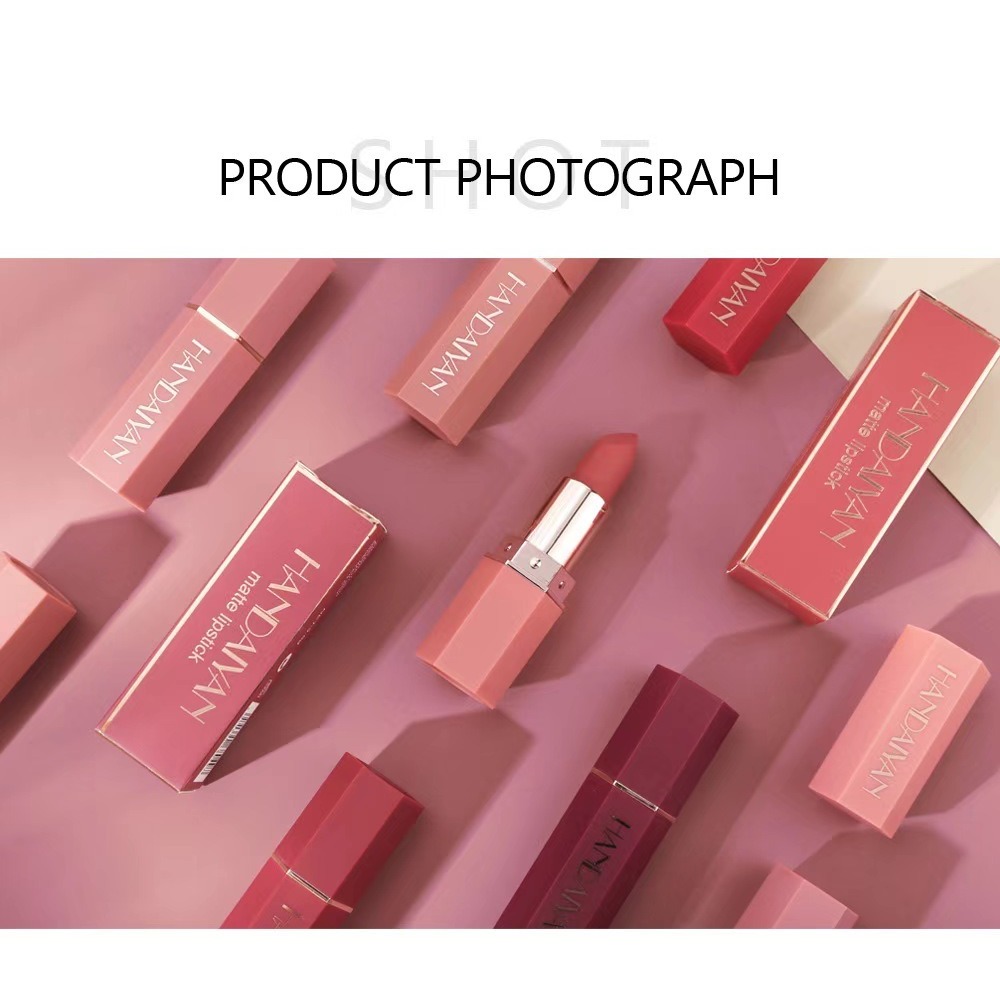 Handaiyan ลิปสติกสีด้าน ลิปสติกเนื้อแมท ลิปเนื้อกำมะหยี่ สีติดทนนานกันน้ำมี6สี