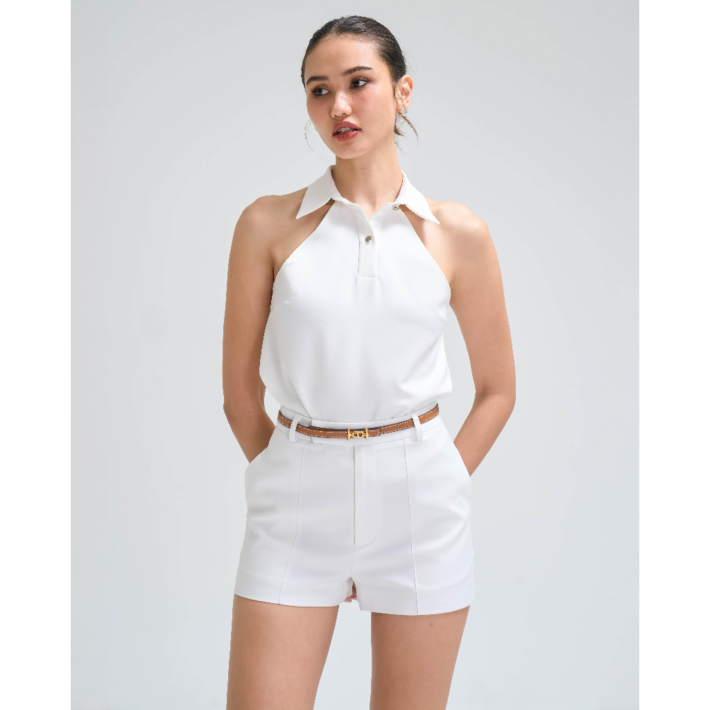 Patcha.co - Milan Sleeveless Polo Shirt in white เสื้อโปโลแขนกุด - PCCT034