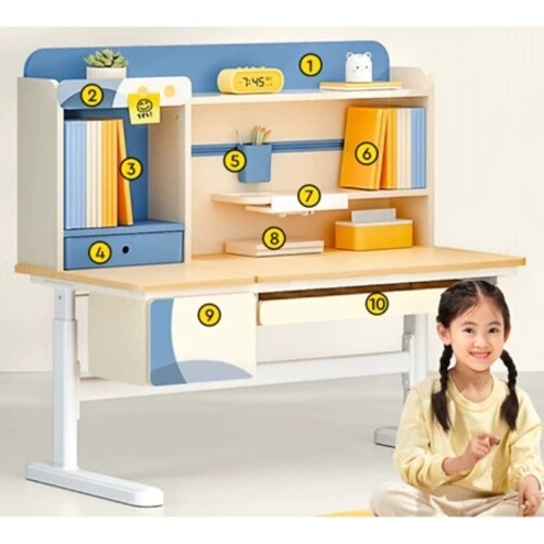 [ ซื้อครบชุดแถมไฟหนีบ] Igrow ชุดโต๊ะและเก้าอี้สำหรับเด็กเพื่อสุขภาพที่ดีของเด็ก TOP 120x60