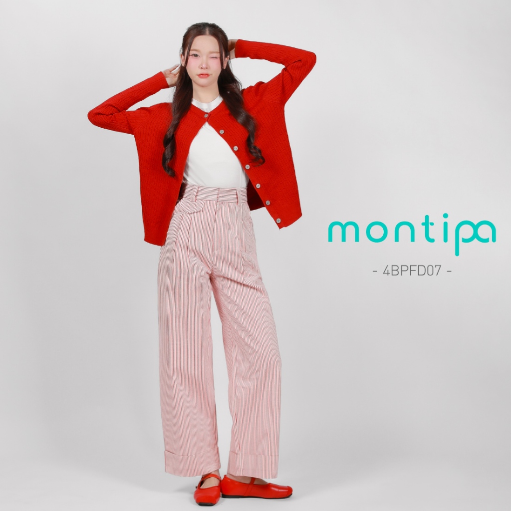 Montipa กางเกงผู้หญิง กางเกงขากระบอก กางเกงพรางหุ่น ผ้า Denim อยู่ทรง ใส่สบาย 4BPFD07