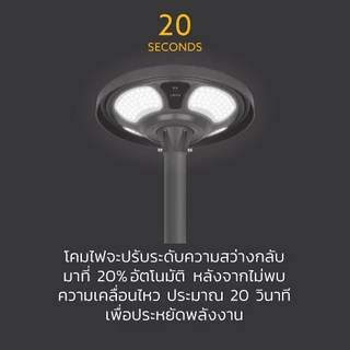 LAMPTAN โคมไฟถนนพลังงานแสงอาทิตย์ Solar Streetlight UFO BRILUX Gen1 แสงขาว พร้อมเซนเซอร์ความสว่างและความเคลื่อนไหว