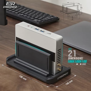 ERGONOZ 2-in-1 multifunctional holder ใช้วาง Mini PC ติดกับVESAแขนจับจอ Laptop Stand แท่นวางแล็ปท็อป