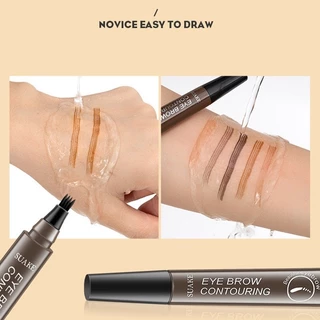 ดินสอเขียนคิ้ว หัวแปรงสี่แฉก กันน้ำ ติดทนนาน สีดํา สีน้ำตาล 4 ชิ้น พร้อมแปรงปัดคิ้ว เนื้อดี เขียนง่าย เส้นคม