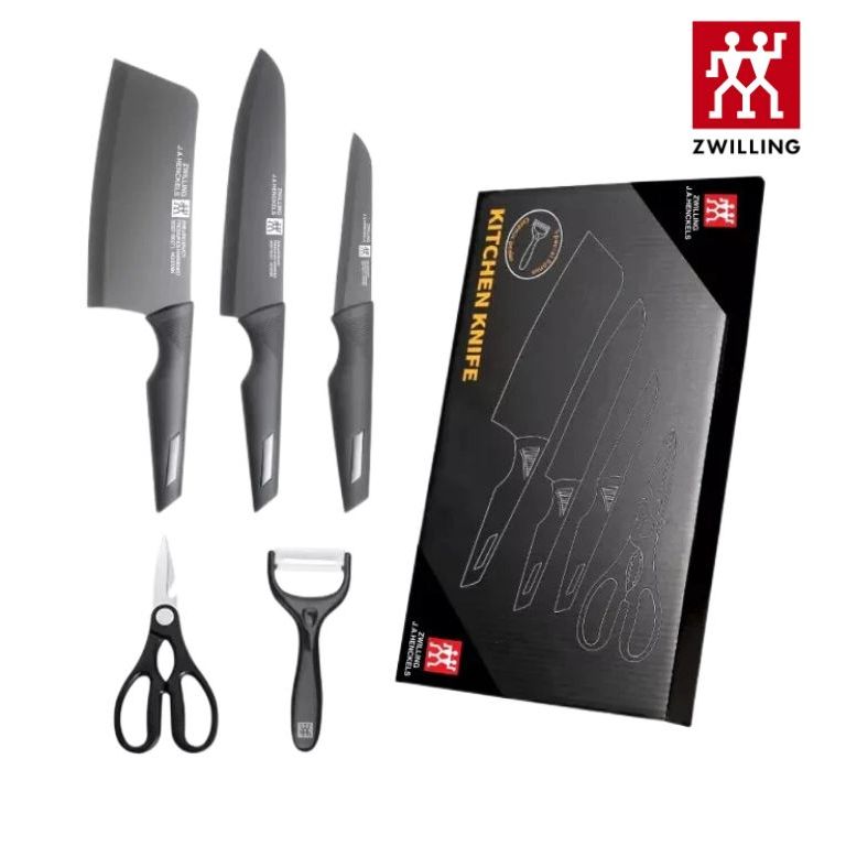 Zwilling ชุดมีดทำครัว 5 ชุดมีด N-7 กรรไกร, ชุดมีดสแตนเลส, มีดหั่นอเนกประสงค์, คม, ทนทาน