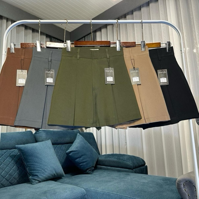 [ร] กางเกงกระโปรงตะขอหน้า ซับในเป็นกางเกง เนื้อผ้าซาร่าห์ ยาว 16-17 นิ้ว Clothing ผู้หญิง เสื้อผ้า