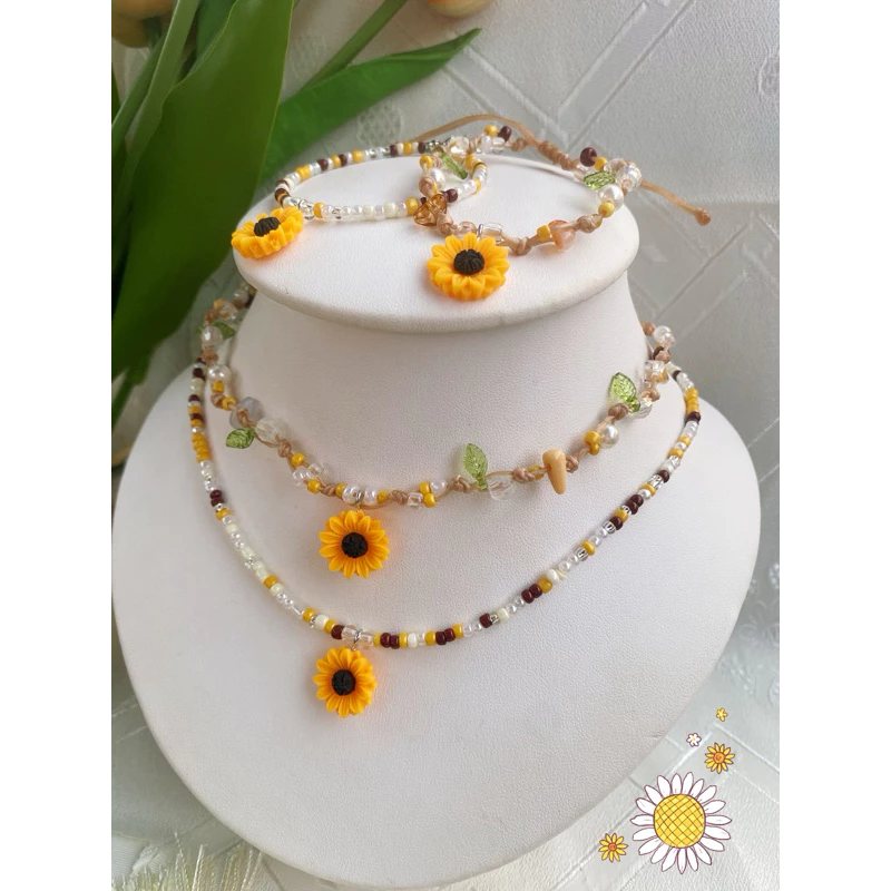 สร้อยคอดอกทานตะวัน สร้อยข้อมือดอกทานตะวัน 🌻 พร้อมส่ง