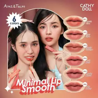 Cathy Doll ลิปสติก【มินิมอลลิปสมูท】เนื้อคอตตอน สีแมทท์ละมุน Cathy Doll Minimal Lip Smooth 2.7g