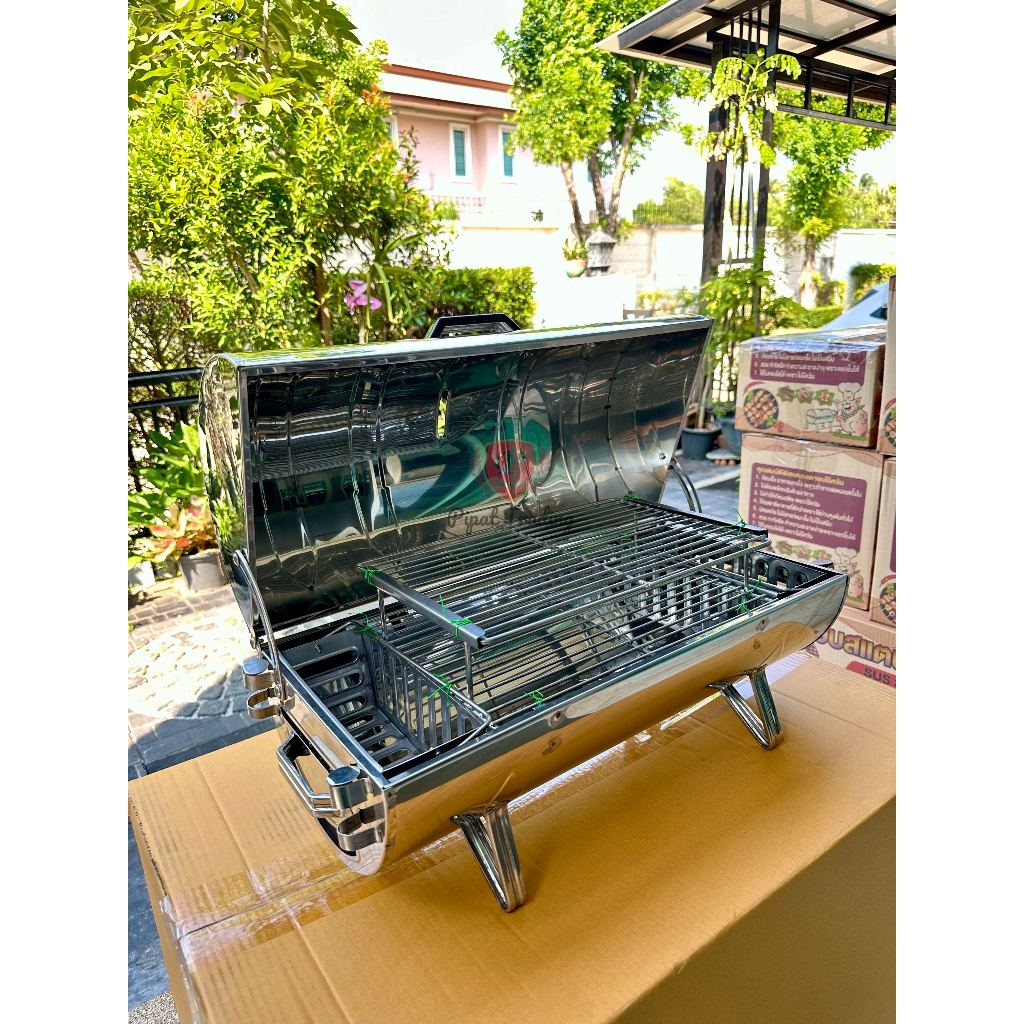 เตาสแตนเลสไร้ควัน 2ชั้น รุ่น SL-2FS 55cm (เล็ก) เตาอบ สแตนเลส304แท้100% ไม่ขึ้นสนิม เกรดเครื่องครัว ราคา ถูกที่สุด ดีลบีเคเค แกลเลอรีภาพที่ 4