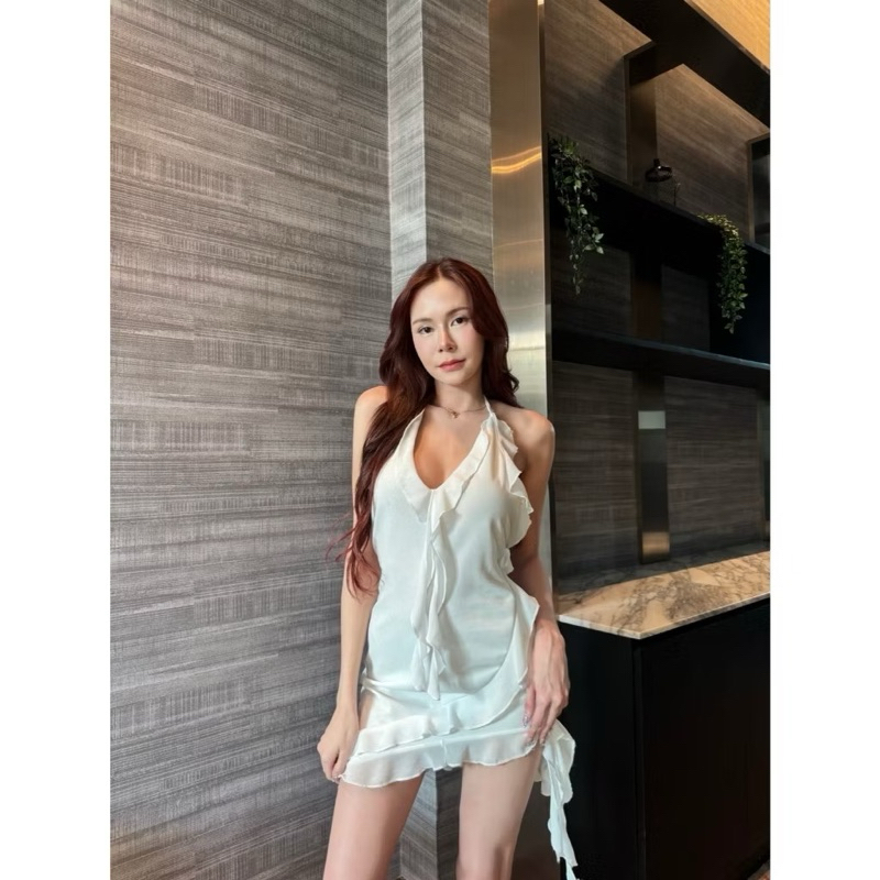 lama.clubb เดรสชีฟองผูกคอ เซ็กซี่ ดูแพง ออกงาน ดินเนอร์