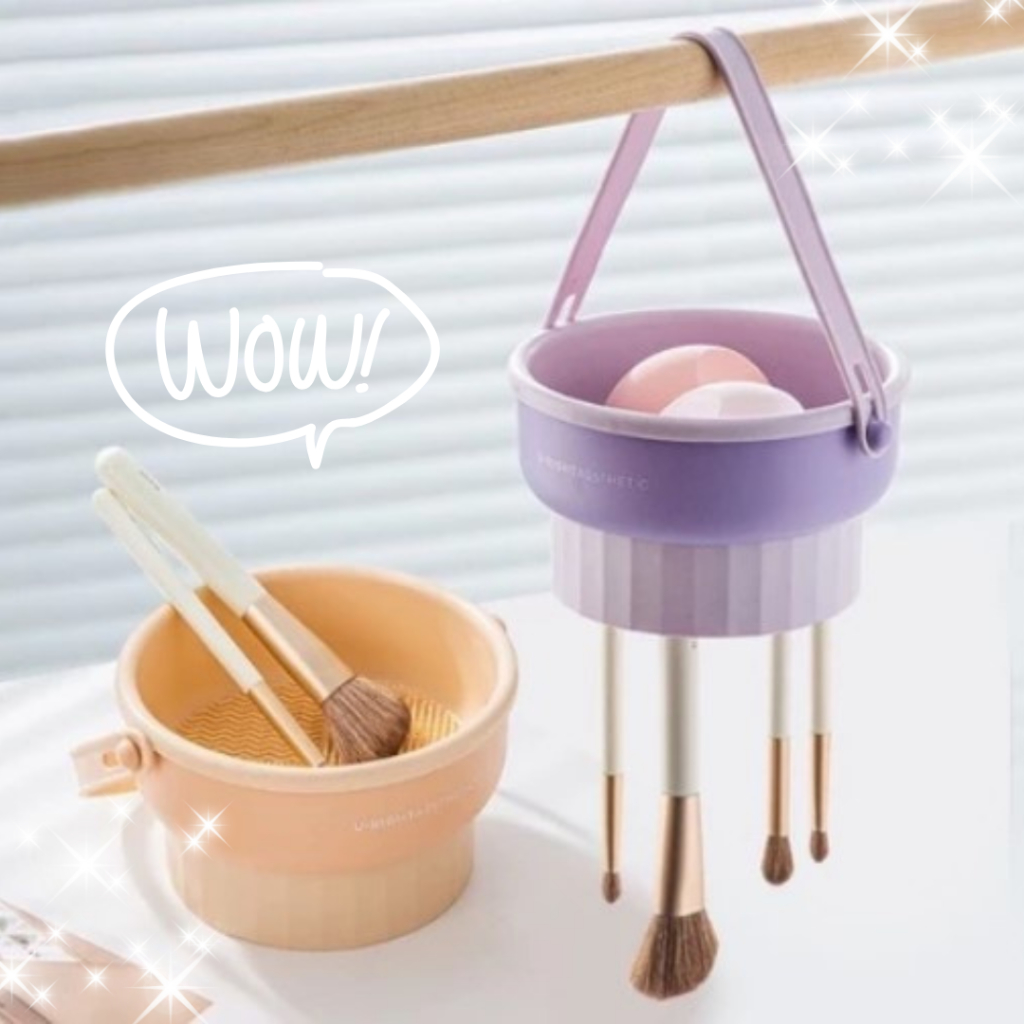 ที่ล้างแปรงแต่งหน้า กล่องเก็บแปรงแต่งหน้า ที่ล้างแปรงแต่งหน้า ทําความสะอาดแปรงแต่งหน้า