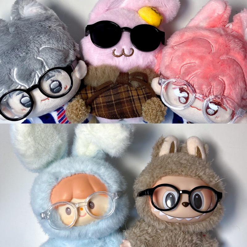 ♡ พร้อมส่ง | แว่นตา ใส ดำ สำหรับตุ๊กตา 10cm Labubu