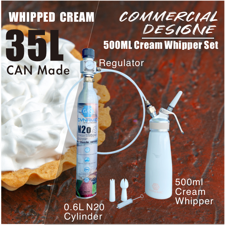 N2o Gas Cream Whipper Set 500ml Set with Regulatorชุดครีมวิปเปอร์แก๊ส N2O ขนาด 500 มล. พร้อมตัวควบคุ