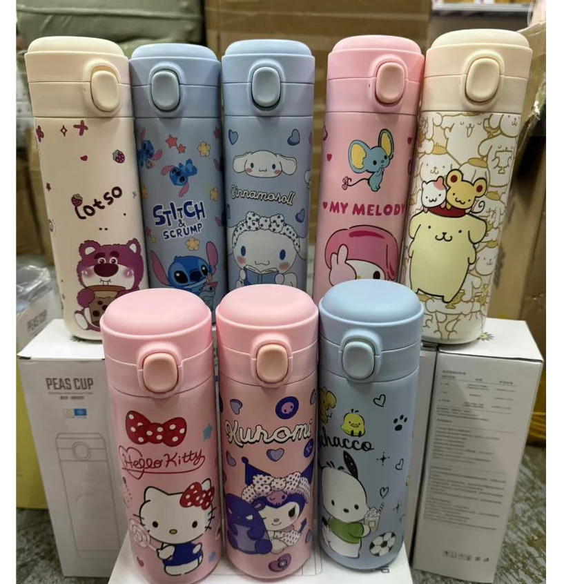 ขวดน้ำสแตนเลส กระบอกน้ำเก็บความร้อน เก็บความเย็น 420ML ลายการ์ตูนน่ารักๆ 420