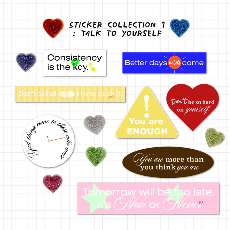 Multi Sticker collection : talk to yourself สติ๊กเกอร์ สติกเกอร์แปะโน้ตบุ๊ค
