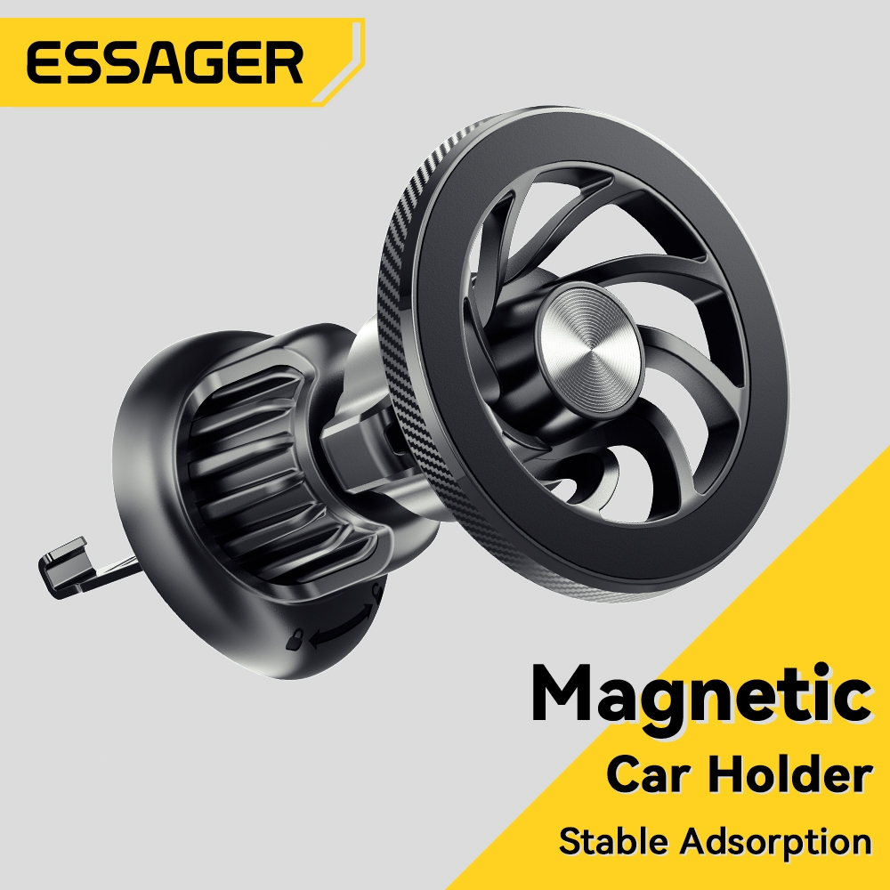 Essager ที่วางแม่เหล็กติดรถยนต์ มาพร้อมแผ่นแม่เหล็ก สากลสำหรับอุปกรณ์หลายเครื่อง