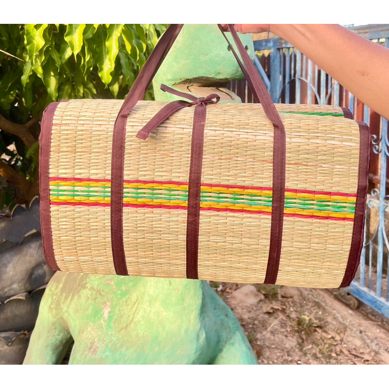 เสื่อทอมือขนาด3พับ120×190ซมสีนำ้ตาล