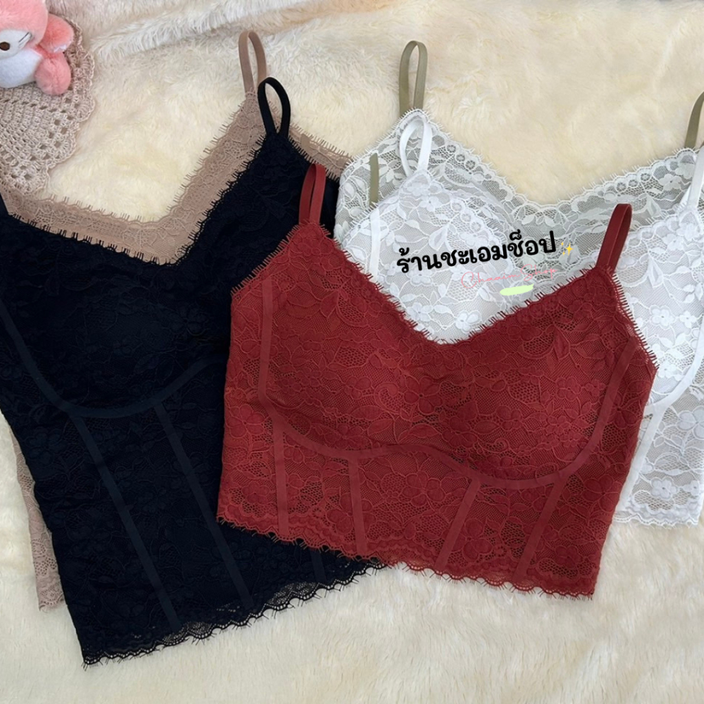 606 สายเดี่ยวลูกไม้ ตัวสั้น/ตัวยาว (อก30-38) Women ผู้หญิง Clothing Clothing