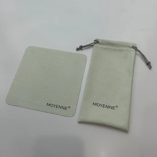 [จัดส่งในกทม] MOYENNE แฟชั่นเกาหลี ผ้าเช็ดแว่น วัสดุหนังกลับ ถุงใส่แว่นตา คุณภาพสูง