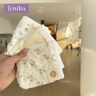 TENIKA กางเกงชั้นใน ผ้าฝ้ายสไตล์ญี่ปุ่น ลายดอกไม้น่ารัก ผ้าฝ้าย KNI-073