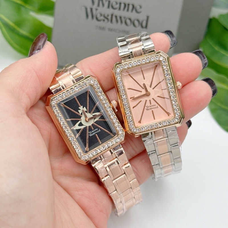 นาฬิกาข้อมือ สายเลท vivienne Westwood  หน้าปัดเหลี่ยม งานสวย