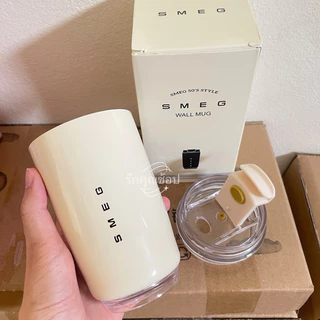 แก้วกาแฟ SMEG สแตนเลส แก้วเก็บอุณหภูมิ แถมกลองใส่ ฝาปิดสนิทไม่หก 240 ml ผู้หญิง มินิมอล ของขวัญ ส่งจากไทย