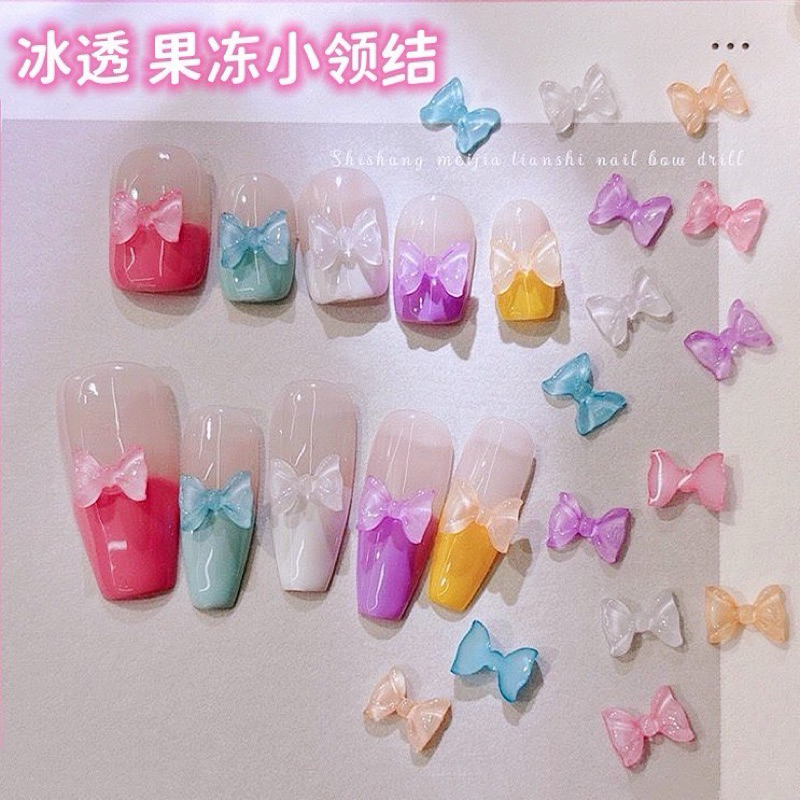 เรซิ่รโบว์สำหรับแต่งเล็บ 50 ชิ้นต่อแพ็ค สินค้าพร้อมส่งจากไทย🇹🇭