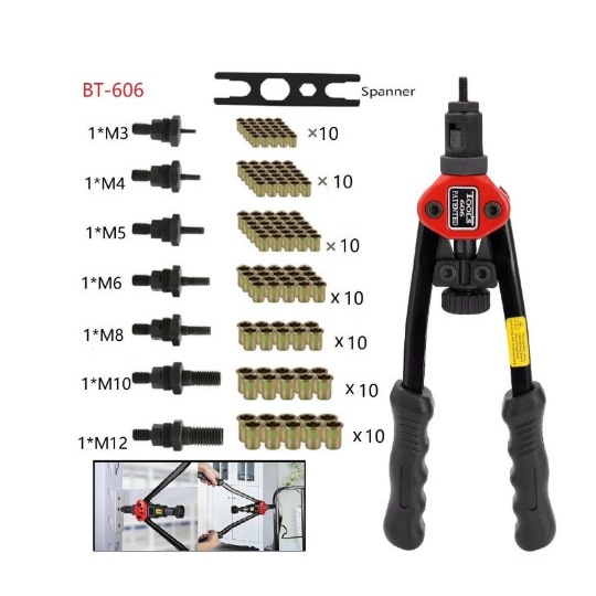 รีเวทนัท M12 rivet nut tool BT607 BT606 ตัวย้ำรีเวทนัท ตัวยิงรีเวทนัท คีมย้ำขนาดหัวยั้มM3 M4 M5 M6 M