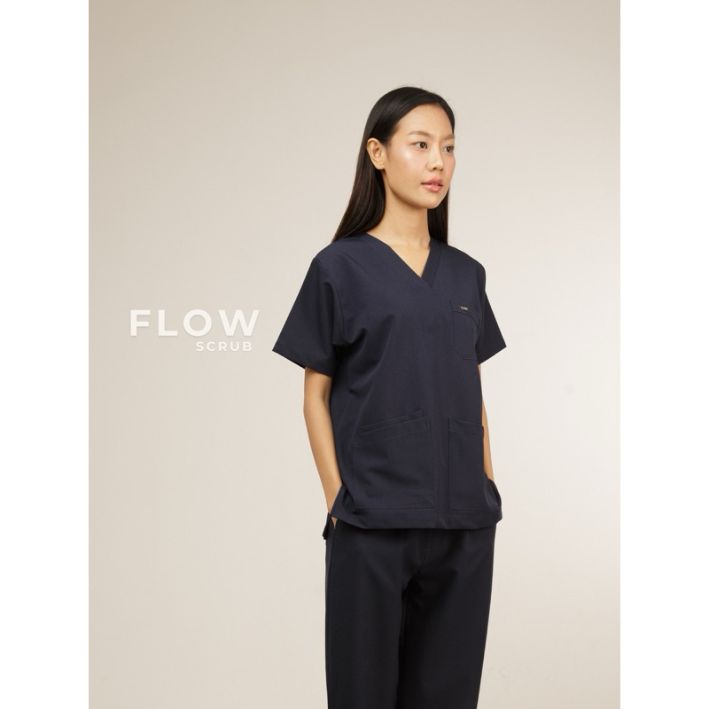 TOPS เฉพาะเสื้อ UNISEX FLOW SCRUB สี SPACE BLUE
