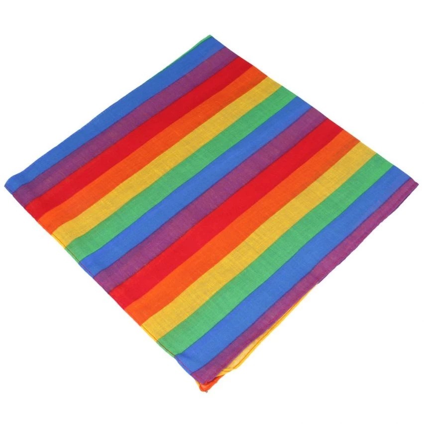 ผ้าโพกหัว คาดหัว ผ้าเช็ดหน้า สีรุ้ง สายรุ้ง LGBT Pride Rainbow Bandana Handkerchief Scarf