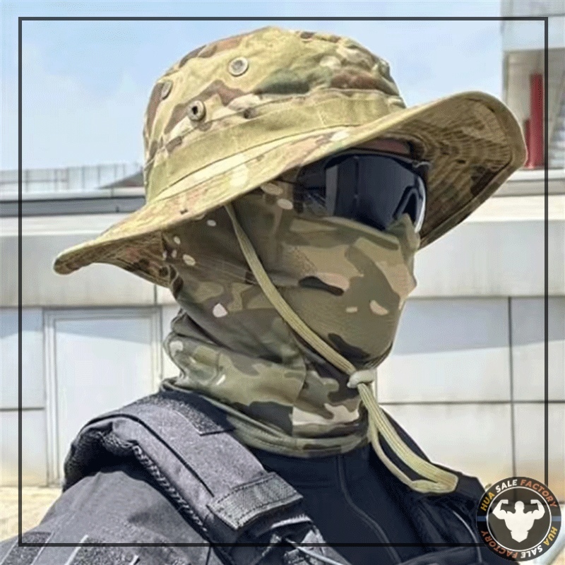 วินเทจ ปรับสายได้ หมวกป้องกันรังสียูวี  ปีกกว้าง เดินทางไปเที่ยว ลายพรางทหาร หมวกกันแดด - รูปที่ 6