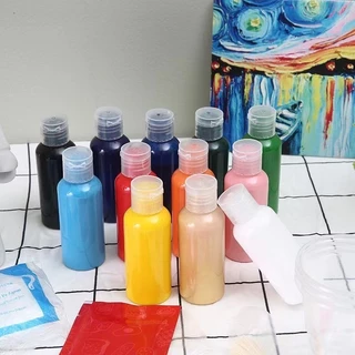ในไทย-พร้อมส่ง สีอะคริลิคเหลว diy ความจุขนาด 60ml และ สีเทหมีโมเดลตุ๊กตาหมีกราฟฟิติหรือปูนระบายสีเด็กต่างๆ