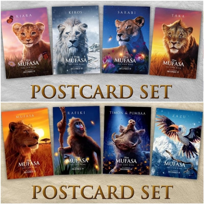 Disney’s Mufasa : The Lion King Postcard Set 1 ชุด (1ชุด มี 4 ลาย)