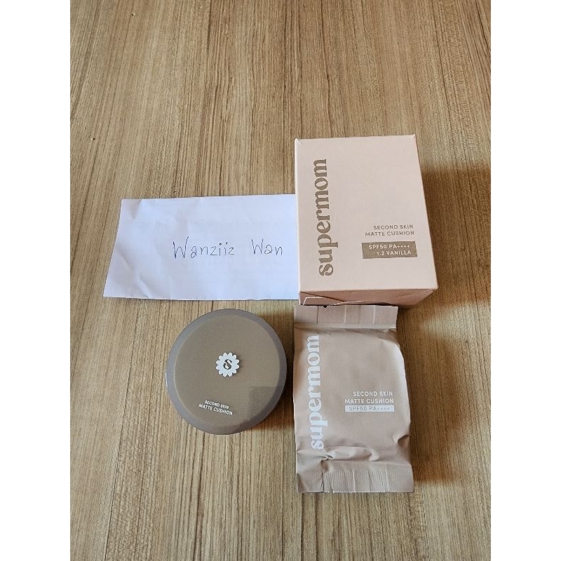 มือ2 คุชชั่น SUPERMOM Second Skin Matte Cushion SPF 50 PA++++ สี1.2 vanilla (15gX2 ตลับ+รีฟีล)
